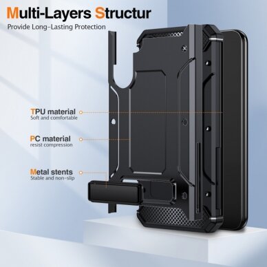 [Užsakomoji prekė] Dėklas Samsung Galaxy A34 5G - Techsuit Hybrid Armor Kickstand - Juodas 4