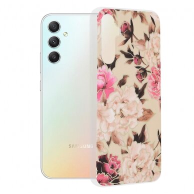 [Užsakomoji prekė] Telefono dėklas Samsung Galaxy A34 5G - Techsuit Marble Series - Mary Berry Nude