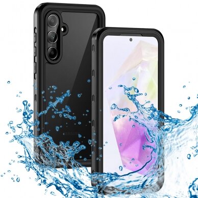 [Užsakomoji prekė] Dėklas Samsung Galaxy A35 5G - ShellBox Waterproof IP68 Case - Juodas