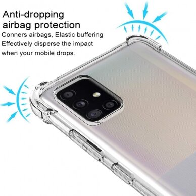 [Užsakomoji prekė] Dėklas Samsung Galaxy A51 4G - Techsuit Shockproof silikoninis - Permatomas 2