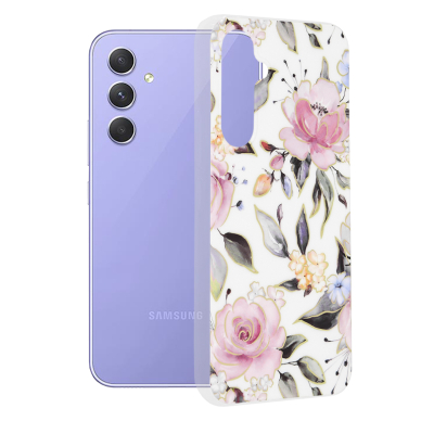 [Užsakomoji prekė] Telefono dėklas Samsung Galaxy A54 - Techsuit Marble Series - Chloe Baltas UYK729