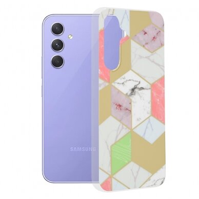 [Užsakomoji prekė] Telefono dėklas Samsung Galaxy A54 - Techsuit Marble Series - Violetinis Hex