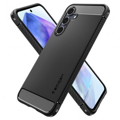 [Užsakomoji prekė] Dėklas Samsung Galaxy A55 5G - Spigen Rugged Armor - Juodas 2