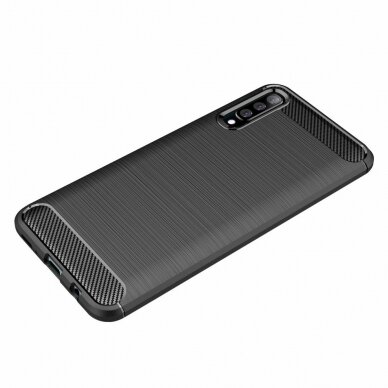 [Užsakomoji prekė] Dėklas skirtas Samsung Galaxy A70 / A70s - Techsuit Carbon Silicone - Juodas  5