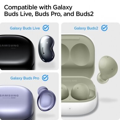 [Užsakomoji prekė] Dėklas skirtas Samsung Galaxy Buds 2 / Live / Pro / 2 Pro - Spigen Urban Fit - Juodas 6