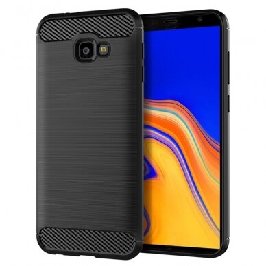 [Užsakomoji prekė] Dėklas skirtas Samsung Galaxy J4 Plus - Techsuit Carbon Silicone - Juodas