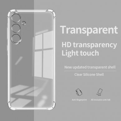 [Užsakomoji prekė] Dėklas Samsung Galaxy M55 - Techsuit Shockproof Clear Silicone - Permatomas 5