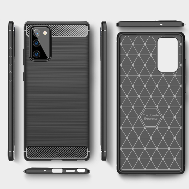 [Užsakomoji prekė] Dėklas skirtas Samsung Galaxy Note 20 / Note 20 5G - Techsuit Carbon Silicone - Juodas 2