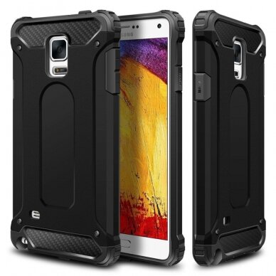 [Užsakomoji prekė] Dėklas skirtas Samsung Galaxy Note 4 N910 - Techsuit Hybrid Armor - Juodas