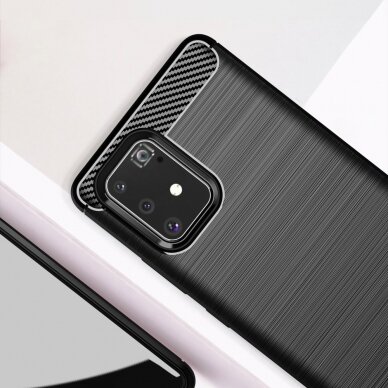 [Užsakomoji prekė] Telefono dėklas Samsung Galaxy S10 Lite - Techsuit Carbon Silicone - Juodas 5