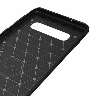 [Užsakomoji prekė] Dėklas skirtas Samsung Galaxy S10 - Techsuit Carbon Silicone - Juodas 1