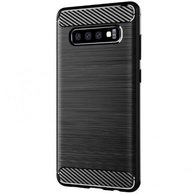 [Užsakomoji prekė] Dėklas skirtas Samsung Galaxy S10 - Techsuit Carbon Silicone - Juodas 3