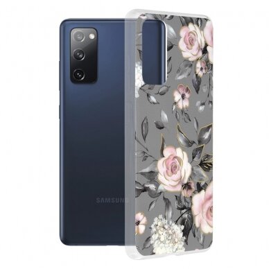 [Užsakomoji prekė] Telefono dėklas Samsung Galaxy S20 FE / S20 FE 5G - Techsuit Marble Series - Bloom of Ruth Pilkas