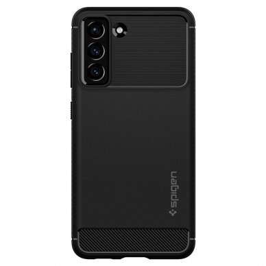 [Užsakomoji prekė] Dėklas skirtas Samsung Galaxy S21 FE 5G - Spigen Rugged Armor - Juodas  2