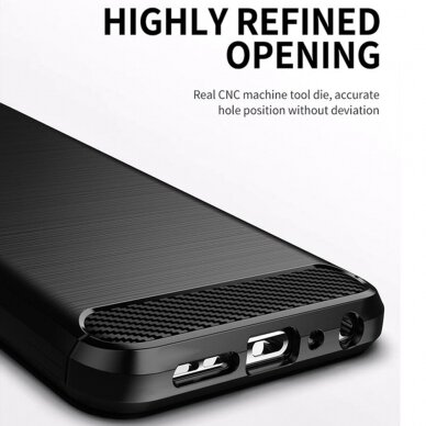 [Užsakomoji prekė] Telefono dėklas Samsung Galaxy S21 FE 5G - Techsuit Carbon Silicone - Juodas  5