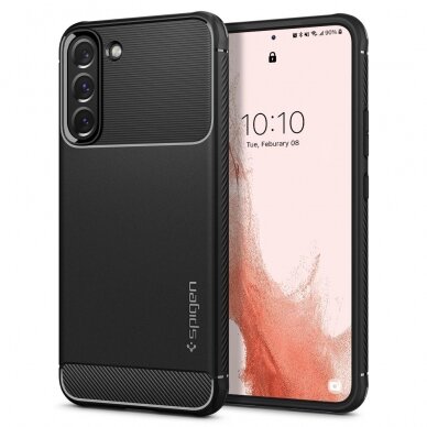 [Užsakomoji prekė] Dėklas skirtas Samsung Galaxy S22 5G - Spigen Rugged Armor - Juodas