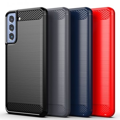 [Užsakomoji prekė] Dėklas skirtas Samsung Galaxy S22 5G - Techsuit Carbon Silicone - Juodas  5