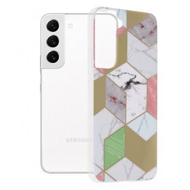 [Užsakomoji prekė] Dėklas skirtas Samsung Galaxy S22 5G - Techsuit Marble Series - Violetinis Hex