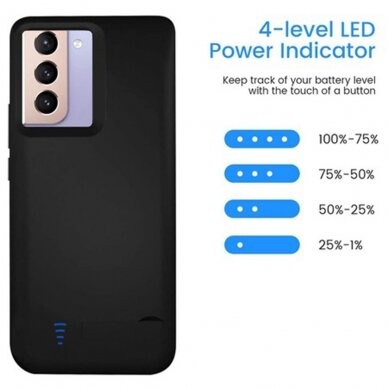 [Užsakomoji prekė] Dėklas skirtas Samsung Galaxy S22 Plus 5G cu Baterie de 5000mAh - Techsuit Power Pro - Juodas 5