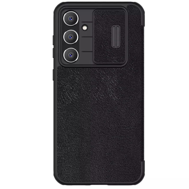 [Užsakomoji prekė] Dėklas Samsung Galaxy S23 FE - Nillkin Qin Pro Leather Case - Juodas