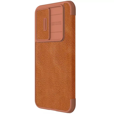 [Užsakomoji prekė] Dėklas Samsung Galaxy S23 FE - Nillkin Qin Pro Leather Case - Rudas 4