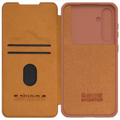 [Užsakomoji prekė] Dėklas Samsung Galaxy S23 FE - Nillkin Qin Pro Leather Case - Rudas 5