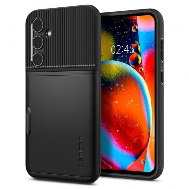 [Užsakomoji prekė] Dėklas Samsung Galaxy S23 FE - Spigen Slim Armor CS - Juodas