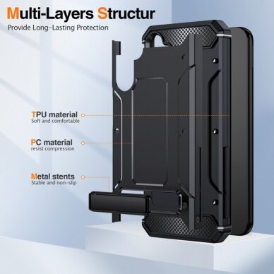 [Užsakomoji prekė] Dėklas Samsung Galaxy S23 FE - Techsuit Hybrid Armor Kickstand - Juodas 3