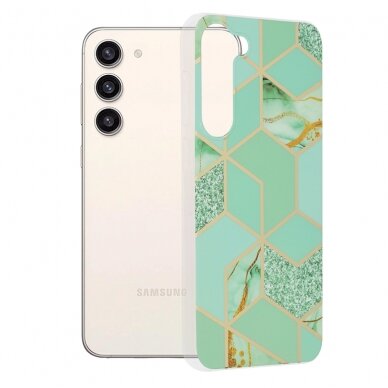 [Užsakomoji prekė] Dėklas skirtas Samsung Galaxy S23 Plus - Techsuit Marble Series - Žalias Hex