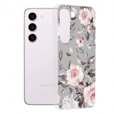 [Užsakomoji prekė] Dėklas skirtas Samsung Galaxy S23 - Techsuit Marble Series - Bloom of Ruth Pilkas