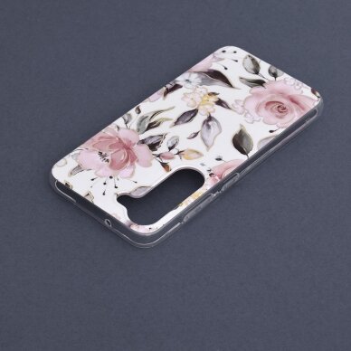 [Užsakomoji prekė] Dėklas skirtas Samsung Galaxy S23 - Techsuit Marble Series - Chloe Baltas  5