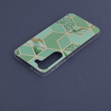 [Užsakomoji prekė] Dėklas skirtas Samsung Galaxy S23 - Techsuit Marble Series - Žalias Hex 5