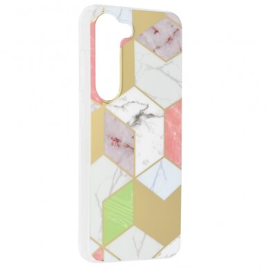 [Užsakomoji prekė] Dėklas skirtas Samsung Galaxy S23 - Techsuit Marble Series - Violetinis Hex  1