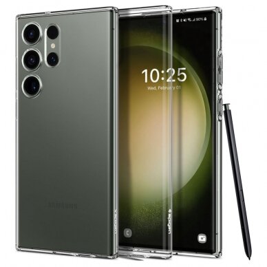 [Užsakomoji prekė] Dėklas skirtas Samsung Galaxy S23 Ultra - Spigen Liquid Crystal - permatomas