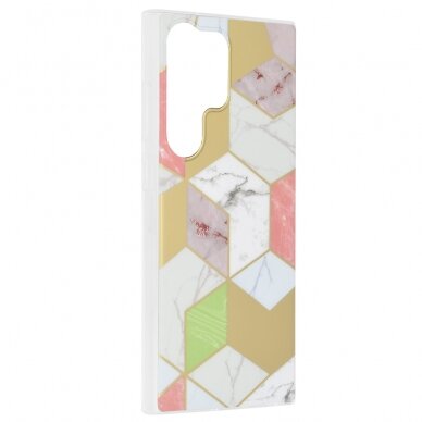 [Užsakomoji prekė] Dėklas skirtas Samsung Galaxy S23 Ultra - Techsuit Marble Series - Violetinis Hex  5