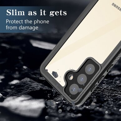 [Užsakomoji prekė] Dėklas Samsung Galaxy S24 Plus - ShellBox Waterproof IP68 Case - Juodas 3