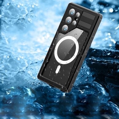 [Užsakomoji prekė] Dėklas Samsung Galaxy S24 Ultra - ShellBox Waterproof IP68 Case - Juodas 1