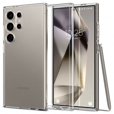 [Užsakomoji prekė] Dėklas Samsung Galaxy S24 Ultra - Spigen Liquid Crystal - Permatomas