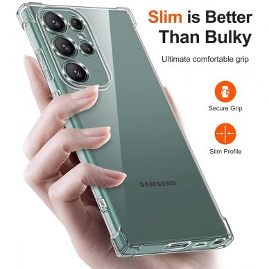 [Užsakomoji prekė] Dėklas Samsung Galaxy S24 Ultra - Techsuit Shockproof Clear Silicone - Permatomas 1