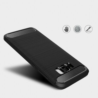 [Užsakomoji prekė] Dėklas skirtas Samsung Galaxy S8 Plus - Techsuit Carbon Silicone - Juodas 4