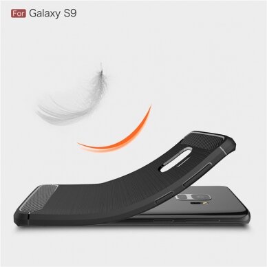 [Užsakomoji prekė] Dėklas skirtas Samsung Galaxy S9 - Techsuit Carbon Silicone - Juodas 1