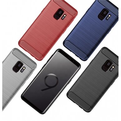 [Užsakomoji prekė] Dėklas skirtas Samsung Galaxy S9 - Techsuit Carbon Silicone - Juodas 6