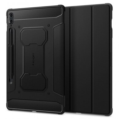 [Užsakomoji prekė] Dėklas Samsung Galaxy Tab S9 FE Plus - Spigen Rugged Armor Pro - Juodas 1