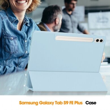 [Užsakomoji prekė] Dėklas Samsung Galaxy Tab S9 FE Plus - Techsuit Flex Trifold - Žydros spalvos 6