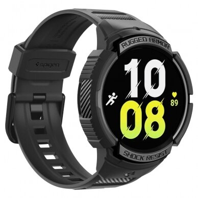 [Užsakomoji prekė] Dėklas Samsung Galaxy Watch6 40mm + Curea - Spigen Rugged Armor Pro - Juodas