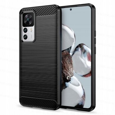 [Užsakomoji prekė] Dėklas skirtas Xiaomi 12T / 12T Pro - Techsuit Carbon Silicone - Juodas