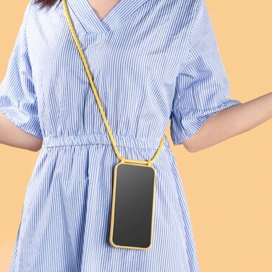 [Užsakomoji prekė] Telefono dėklas Xiaomi 12T / 12T Pro - Techsuit Crossbody Lanyard - Geltonas 5