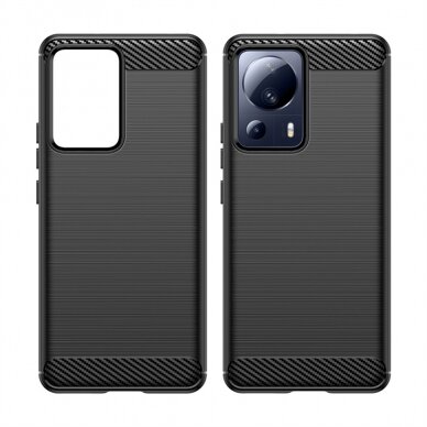 [Užsakomoji prekė] Dėklas skirtas Xiaomi 13 Lite - Techsuit Carbon Silicone - Juodas 2