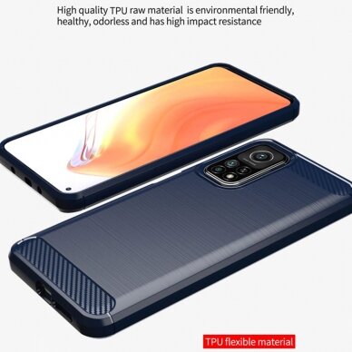 [Užsakomoji prekė] Telefono dėklas Xiaomi Mi 10T 5G / Mi 10T Pro 5G - Techsuit Carbon Silicone - Juodas 6