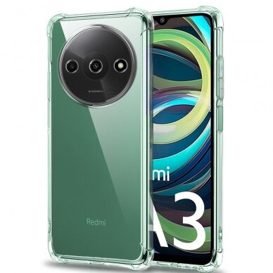 [Užsakomoji prekė] Dėklas Xiaomi Redmi A3 - Techsuit Shockproof Clear Silicone - Permatomas